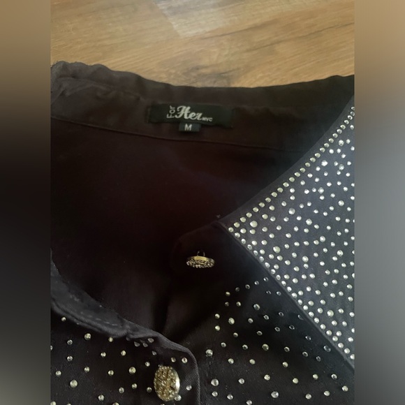 Button down rhinestone shirt - Picture 3 of 6